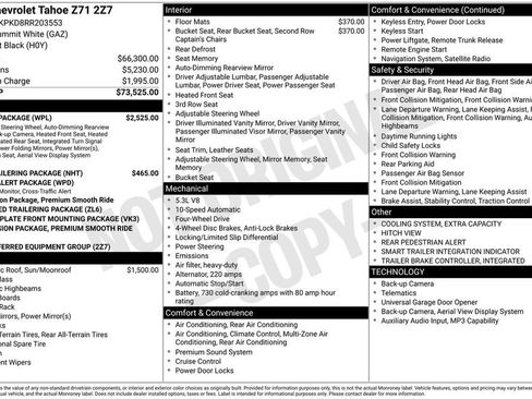 Used 2024 Chevrolet Tahoe Z71 w/ Luxury Package AWD/4WD image 89