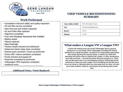 Certified 2021 Volkswagen Tiguan SE AWD/4WD image 25