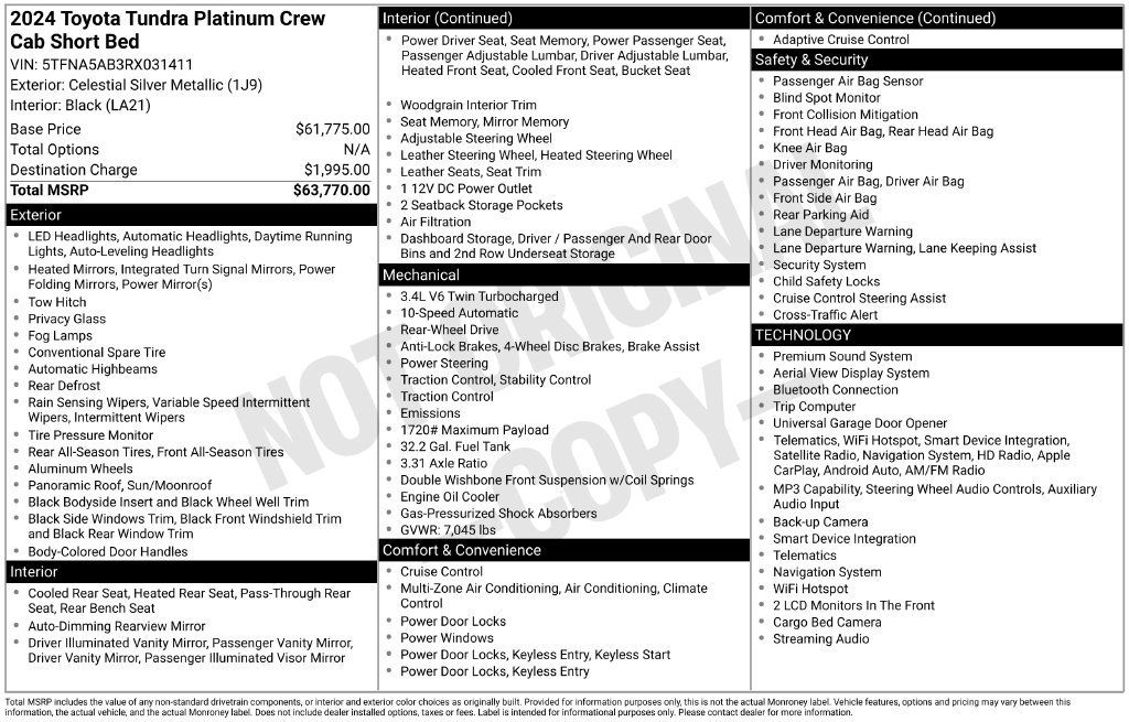 Used 2024 Toyota Tundra Platinum RWD image 6