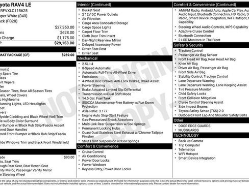 Used 2020 Toyota RAV4 LE w/ Carpet Mat Package AWD/4WD image 3