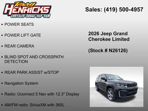 New 2026 Jeep Grand Cherokee Limited AWD/4WD image 23