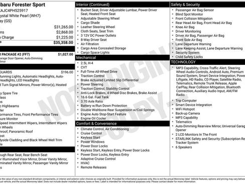 Used 2023 Subaru Forester Sport w/ Popular Package #2 AWD/4WD image 4