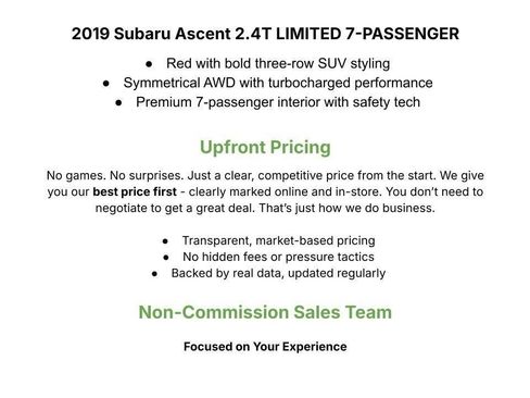 Used 2019 Subaru Ascent Limited w/ Popular Package #2A AWD/4WD image 48