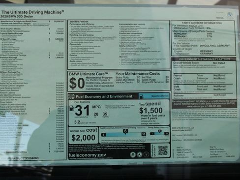 Used 2026 BMW 530i w/ M Sport Package RWD image 32