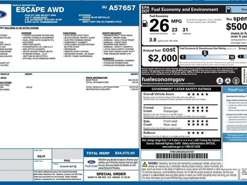 Used 2025 Ford Escape ST-Line Select AWD/4WD image 27