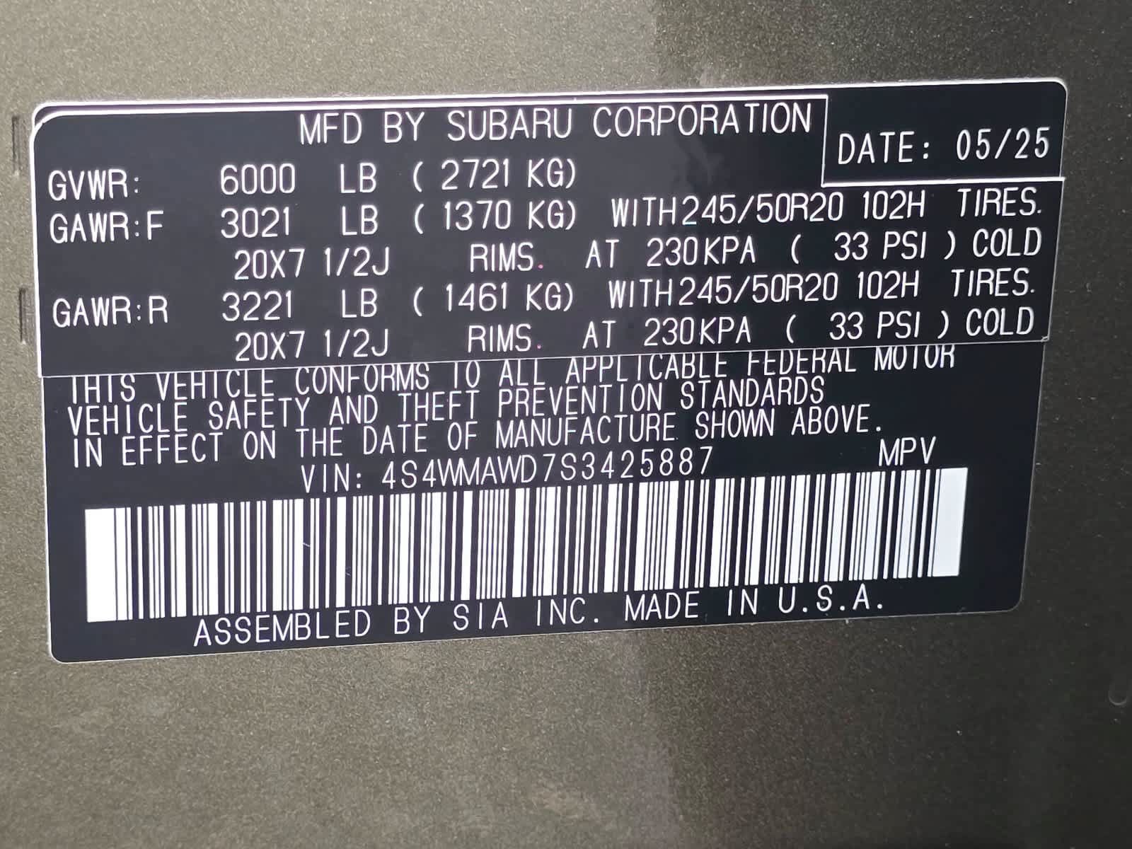 Certified 2025 Subaru Ascent Bronze Edition AWD/4WD image 33