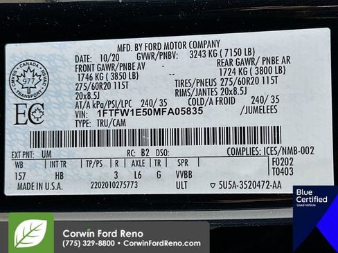 Certified 2021 Ford F150 Lariat w/ Equipment Group 502A High AWD/4WD image 36