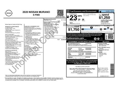 Used 2020 Nissan Murano S w/ Technology Package FWD image 2