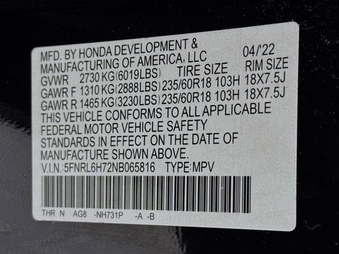 Certified 2022 Honda Odyssey EX-L image 33