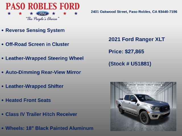 Used 2021 Ford Ranger XLT w/ Equipment Group 302A High AWD/4WD image 16