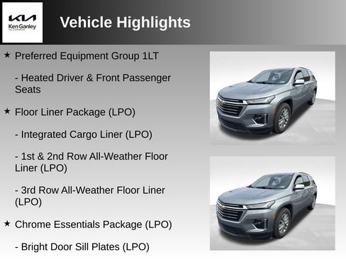 Used 2023 Chevrolet Traverse LT w/ LPO, Floor Liner Package AWD/4WD image 2