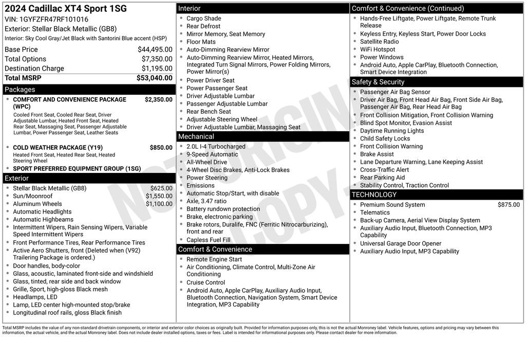 Certified 2024 Cadillac XT4 Sport AWD/4WD image 35