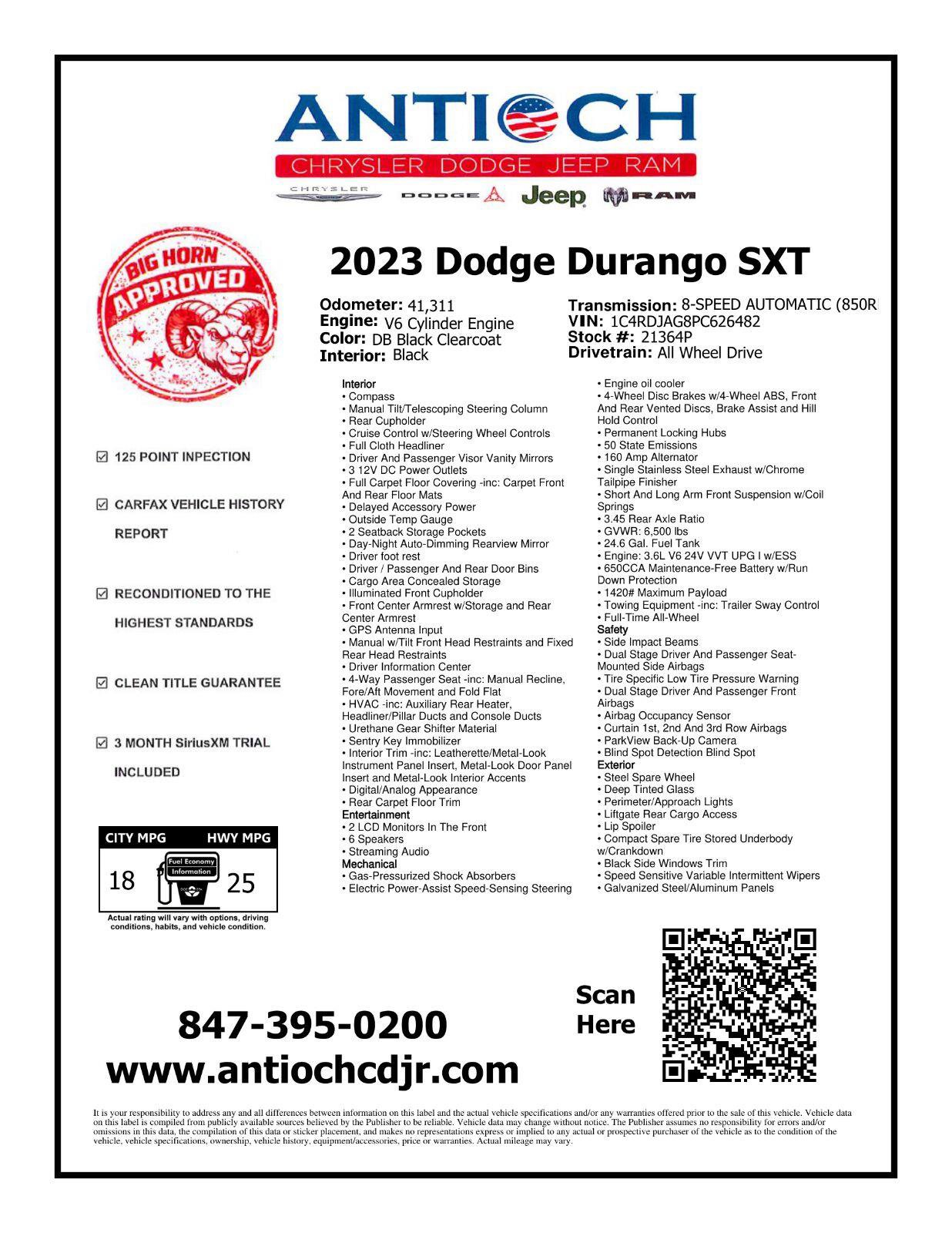 Used 2023 Dodge Durango SXT AWD/4WD image 4