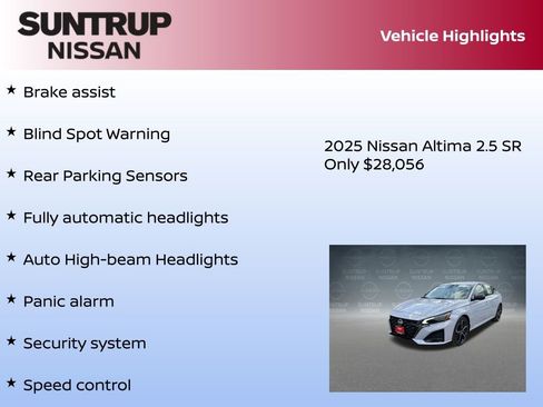 New 2025 Nissan Altima 2.5 SR w/ SR Premium Package image 30