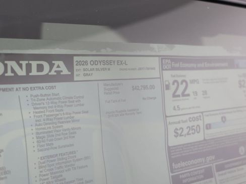 New 2026 Honda Odyssey EX-L image 28