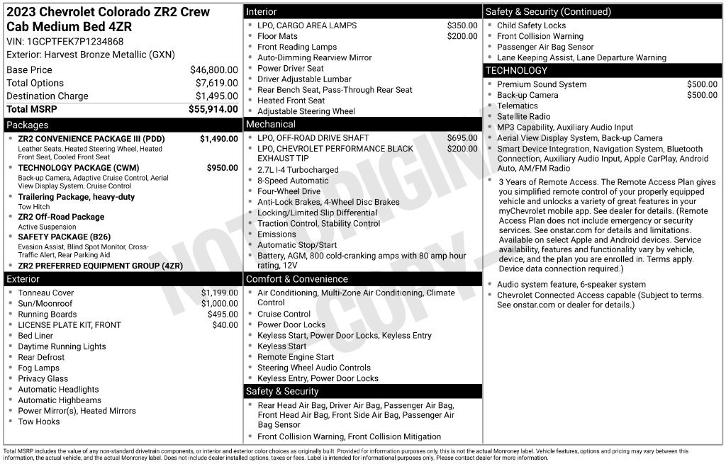 Certified 2023 Chevrolet Colorado ZR2 w/ ZR2 Convenience Package III AWD/4WD image 34