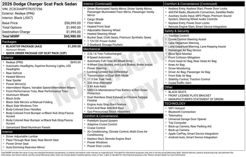 New 2026 Dodge Charger Scat Pack w/ Blacktop Package AWD/4WD image 6