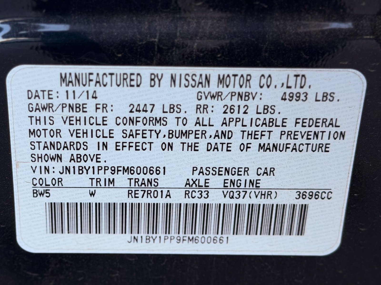 Used 2015 INFINITI Q70 L 3.7 w/ Deluxe Touring Package RWD image 46