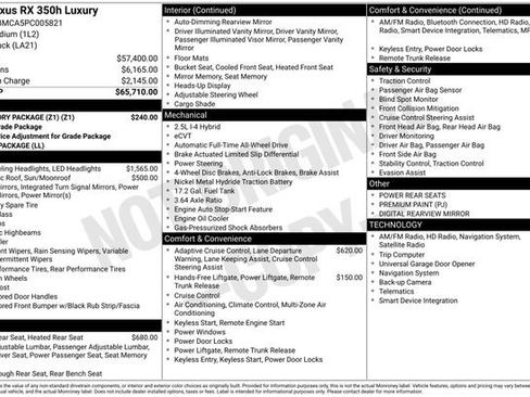 Used 2023 Lexus RX 350 w/ Accessory Package (Z1) AWD/4WD image 22