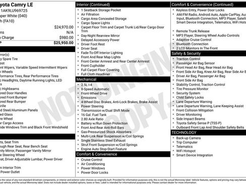 Used 2020 Toyota Camry LE image 46