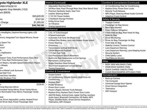 Used 2023 Toyota Highlander XLE image 2