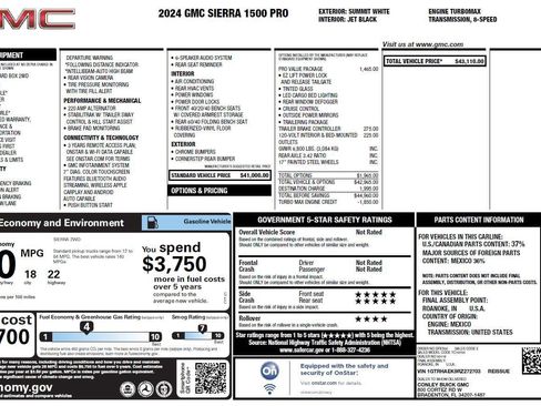 Used 2024 GMC Sierra 1500 Pro w/ Pro Value Package image 3