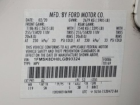 Used 2020 Ford Explorer XLT w/ Equipment Group 202A AWD/4WD image 33