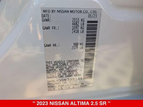 Certified 2023 Nissan Altima 2.5 SR AWD/4WD image 41