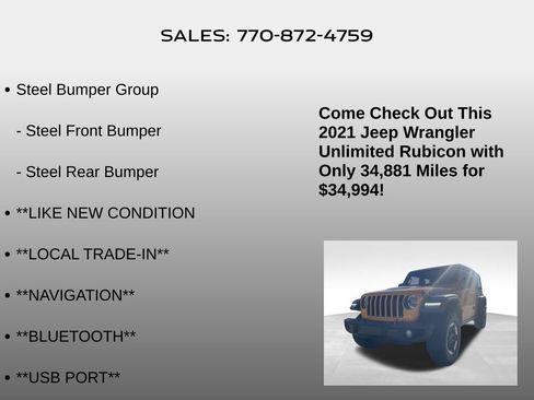 Used 2021 Jeep Wrangler Unlimited Rubicon image 25