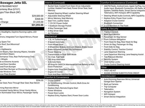 Certified 2025 Volkswagen Jetta SEL image 40