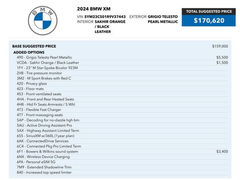 Used 2024 BMW XM AWD/4WD image 87