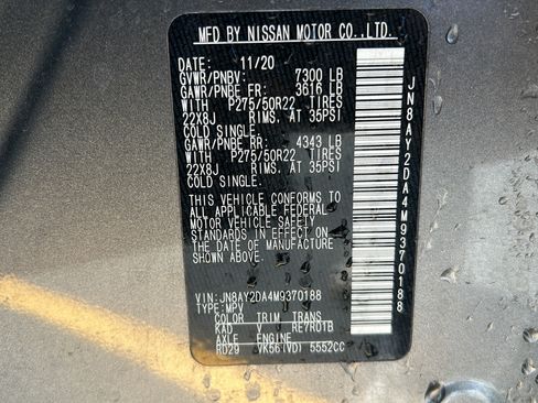 Used 2021 Nissan Armada Platinum w/ Captain's Chairs Package RWD image 34