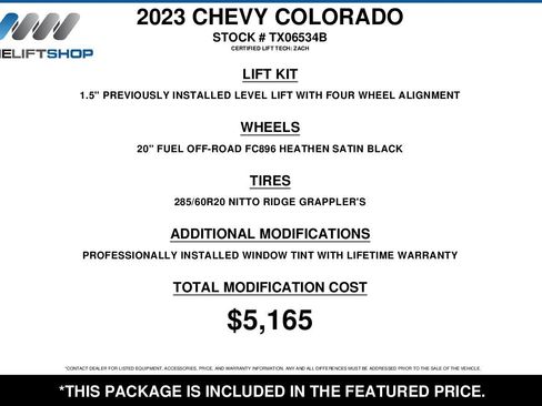 Used 2023 Chevrolet Colorado ZR2 w/ ZR2 Convenience Package III AWD/4WD image 2