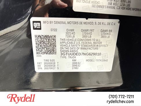 Used 2022 GMC Sierra 1500 SLT w/ SLT Convenience Package AWD/4WD image 22