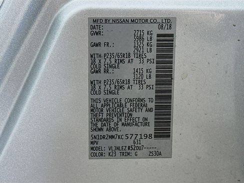 Used 2019 Nissan Pathfinder SV image 31