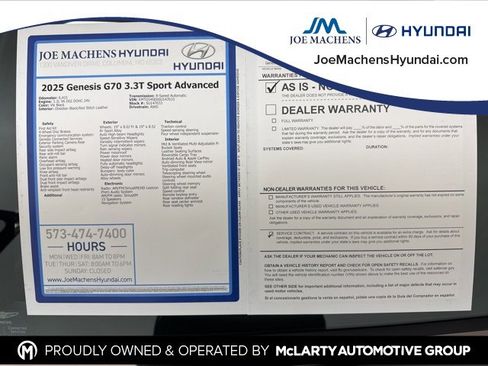 Used 2025 Genesis G70 3.3T Advanced image 35
