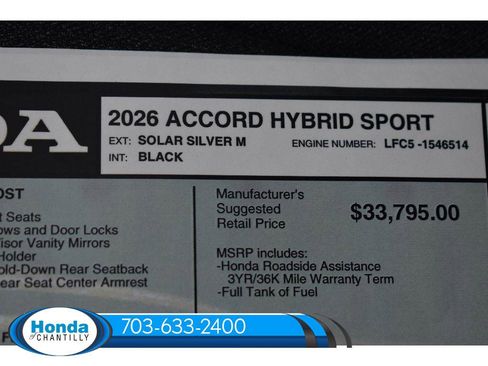 New 2026 Honda Accord Hybrid Sport image 38