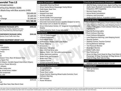 Used 2024 Chevrolet Trax LS w/ LS Convenience Package FWD image 6