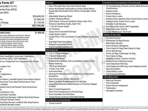 Used 2024 Kia Forte GT w/ GT2 Package FWD image 3