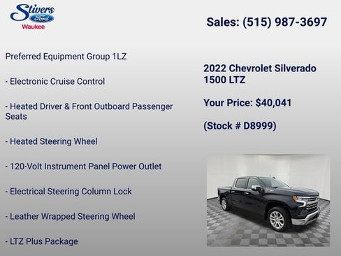 Used 2022 Chevrolet Silverado 1500 LTZ w/ LTZ Premium Package AWD/4WD image 28