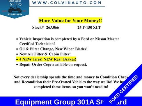Certified 2025 Ford F150 XLT w/ Equipment Group 301A Standard AWD/4WD image 2