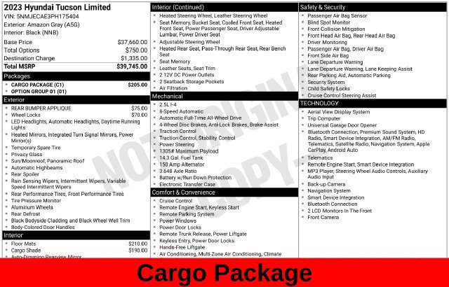 Used 2023 Hyundai Tucson Limited w/ Cargo Package AWD/4WD image 15
