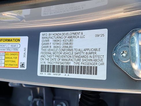 Certified 2025 Honda Accord SE image 15
