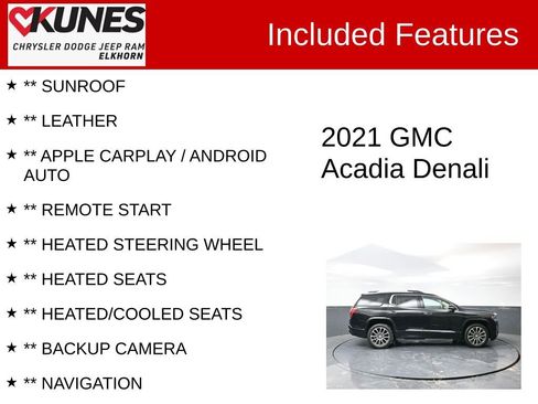 Used 2021 GMC Acadia Denali w/ Denali Ultimate Package image 2