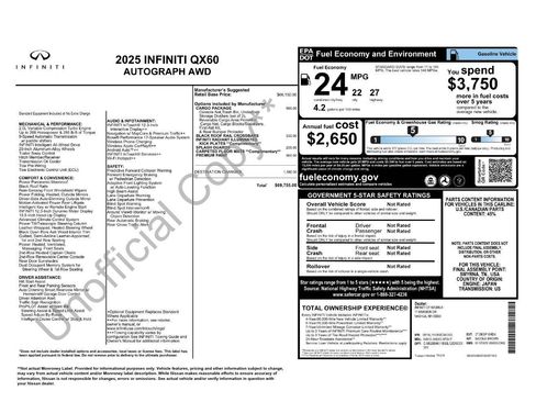 Certified 2025 INFINITI QX60 Autograph w/ Cargo Package image 9