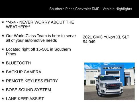 Used 2021 GMC Yukon XL SLT w/ SLT Premium Package image 6