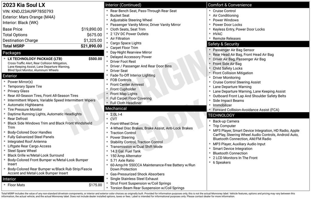 Used 2023 Kia Soul LX w/ LX Technology Package FWD image 39