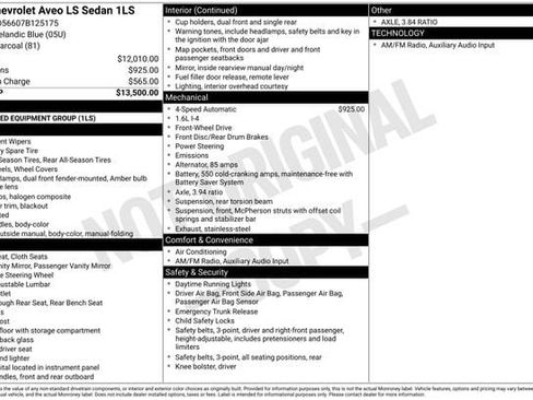 Used 2007 Chevrolet Aveo LS image 3