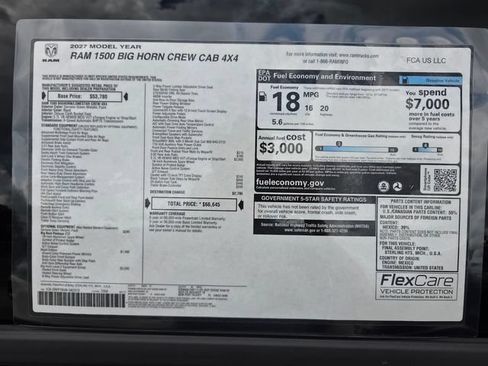New 2027 RAM 1500 Big Horn AWD/4WD image 3