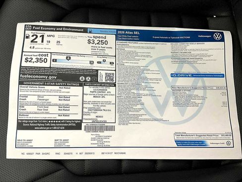 New 2026 Volkswagen Atlas SEL image 36